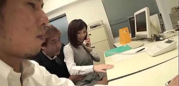  Sasaki the office worker stimulated during her business call